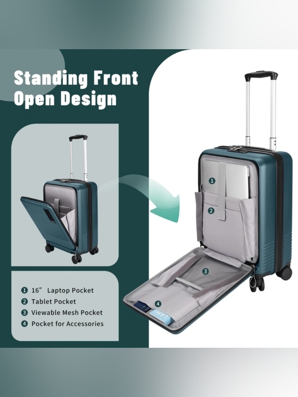 Wirehot 3 Piece Luggage Set with TSA Lock - Picture 8 of 13